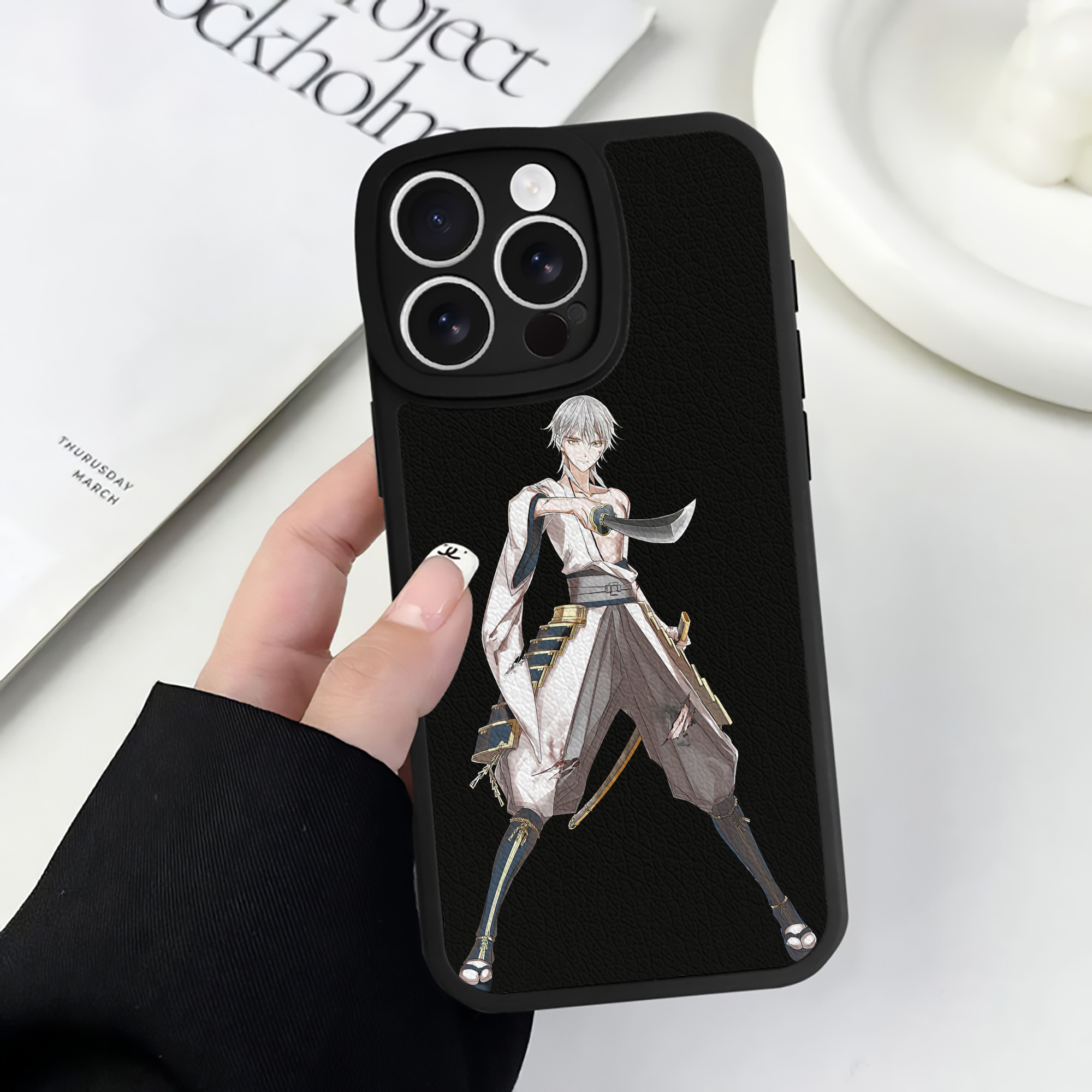 （画像用） 刀剣乱舞 Touken Ranbu 【iPhone 16シリーズ対応】シリコンスマホケース（レザー調） 材質：シリコン